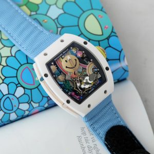Đồng Hồ Richard Mille Rep 11 Cao Cấp RM88 Smiley Dây Vải Nato Màu Xanh 42mm (2)