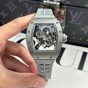 Đồng Hồ Richard Mille Replica 11 RM055 Bubba Watson Grey Ceramic Dây Cao Su Nhà Máy ZF 42.7x49 (1)