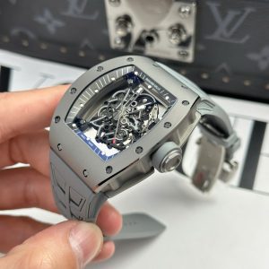 Đồng Hồ Richard Mille Replica 11 RM055 Bubba Watson Grey Ceramic Dây Cao Su Nhà Máy ZF 42.7x49 (1)