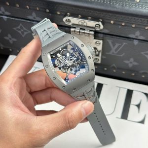 Đồng Hồ Richard Mille Replica 11 RM055 Bubba Watson Grey Ceramic Dây Cao Su Nhà Máy ZF 42.7x49 (1)