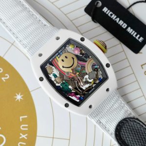 Đồng Hồ Richard Mille Replica Cao Cấp RM88 Smiley Vỏ Gốm Trắng 42mm (2)