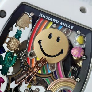 Đồng Hồ Richard Mille Replica Cao Cấp RM88 Smiley Vỏ Gốm Trắng 42mm (2)