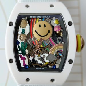 Đồng Hồ Richard Mille Replica Cao Cấp RM88 Smiley Vỏ Gốm Trắng 42mm (2)