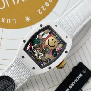 Đồng Hồ Richard Mille Replica Cao Cấp RM88 Smiley Vỏ Gốm Trắng 42mm (2)