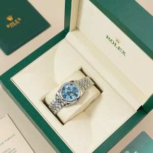 Đồng Hồ Rolex DateJust Lady 278344 Replica 11 Mặt Hoa Viền Đính Đá 31mm (2)