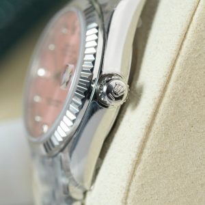 Đồng Hồ Rolex DateJust Lady Replica 11 Mặt Hồng Cọc Số Đính Đá 31mm (2)