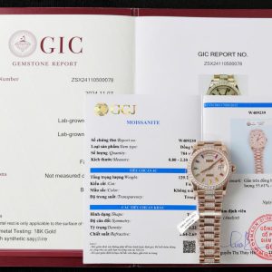 Đồng Hồ Rolex Day-Date 128395TBR Chế Tác Bọc Vàng Thật Đính Full Kim Cương Moissanite 36mm (1)