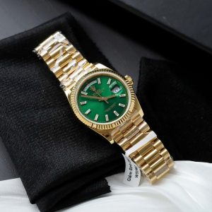 Đồng Hồ Rolex Day-Date Chế Tác Mặt Xanh Lá Cây Trọng Lượng 160gram Bọc Vàng Thật 36mm (2)