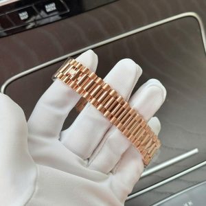 Đồng Hồ Rolex Day-Date Mặt Chocolate Chế Tác Bọc Vàng Hồng Trọng Lượng 186Gram QF 40mm (2)