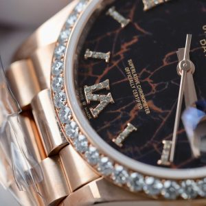 Đồng Hồ Rolex Day-Date Mặt Nham Thạch Chế Tác Bọc Vàng Thật Đính Moissanite GMF 36mm (2)