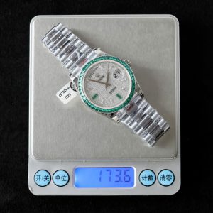 Đồng Hồ Rolex Day-Date Nam Chế Tác Đính Moissanite + Sapphire Baguette 40mm (2)