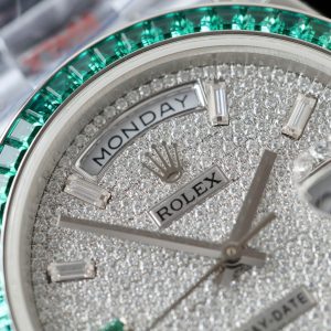 Đồng Hồ Rolex Day-Date Nam Chế Tác Đính Moissanite + Sapphire Baguette 40mm (2)