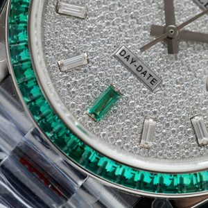 Đồng Hồ Rolex Day-Date Nam Chế Tác Đính Moissanite + Sapphire Baguette 40mm (2)
