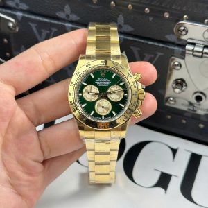 Đồng Hồ Rolex Daytona 126508 Mặt Xanh Green Chế Tác Mạ Vàng Xưởng THB 40mm (2)