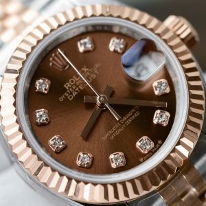 Đồng Hồ Rolex Lady-DateJust Nữ Mặt Nhỏ Màu Chocolate Replica Cao Cấp 28mm (9)