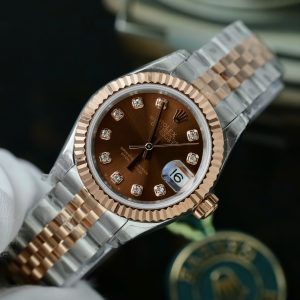 Đồng Hồ Rolex Lady-DateJust Nữ Mặt Nhỏ Màu Chocolate Replica Cao Cấp 28mm (9)