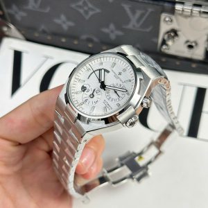 Đồng Hồ Vacheron Constantin Rep Cao Cấp Overseas Dual Time 47450 Màu Trắng 9F 42mm (2)