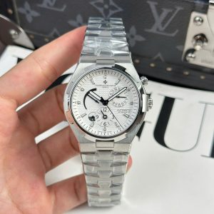 Đồng Hồ Vacheron Constantin Rep Cao Cấp Overseas Dual Time 47450 Màu Trắng 9F 42mm (2)
