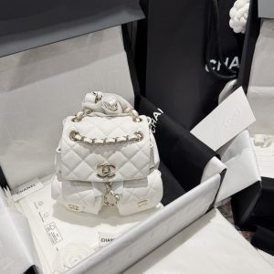 Balo Nữ Chanel Duma Mini Màu Trắng Like Auth 17.5x16 (2)