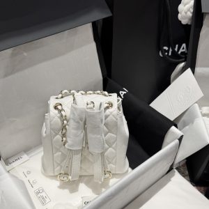 Balo Nữ Chanel Duma Mini Màu Trắng Like Auth 17.5x16 (2)