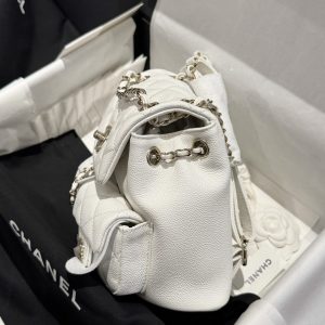 Balo Nữ Chanel Duma Mini Màu Trắng Like Auth 17.5x16 (2)