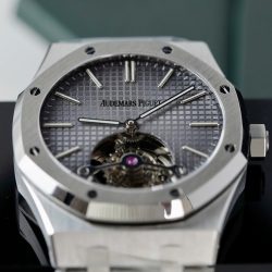 Đồng Hồ Audemars Piguet Chế Tác Royal Oak Tourbillon Mặt Xám Dây Kim Loại 41mm (2)
