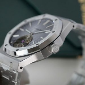 Đồng Hồ Audemars Piguet Chế Tác Royal Oak Tourbillon Mặt Xám Dây Kim Loại 41mm (2)