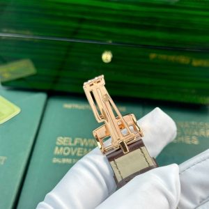 Đồng Hồ Audemars Piguet Royal Oak 15400 Fake 11 Mạ Vàng Hồng Mặt Trắng Xưởng IP 41mm (2)