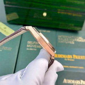 Đồng Hồ Audemars Piguet Royal Oak 15400 Fake 11 Mạ Vàng Hồng Mặt Trắng Xưởng IP 41mm (2)