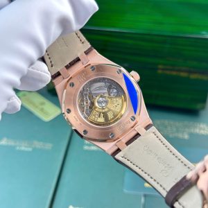 Đồng Hồ Audemars Piguet Royal Oak 15400 Fake 11 Mạ Vàng Hồng Mặt Trắng Xưởng IP 41mm (2)