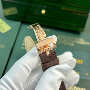 Đồng Hồ Audemars Piguet Royal Oak 15400 Fake 11 Mạ Vàng Hồng Mặt Trắng Xưởng IP 41mm (2)