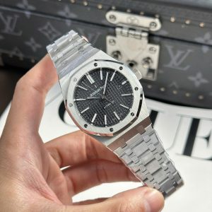 Đồng Hồ Audemars Piguet Royal Oak 15400ST Replica 11 Mặt Đen Dây Kim Loại Xưởng APS 41mm (2)