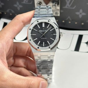 Đồng Hồ Audemars Piguet Royal Oak 15400ST Replica 11 Mặt Đen Dây Kim Loại Xưởng APS 41mm (2)