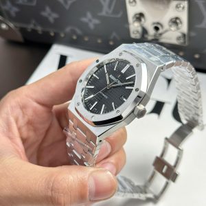 Đồng Hồ Audemars Piguet Royal Oak 15400ST Replica 11 Mặt Đen Dây Kim Loại Xưởng APS 41mm (2)