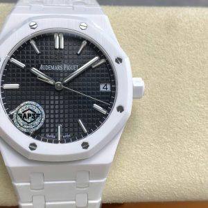 Đồng Hồ Audemars Piguet Royal Oak 15500 Chế Tác Gốm Trắng Mặt Đen Xưởng APS 41mm (1)