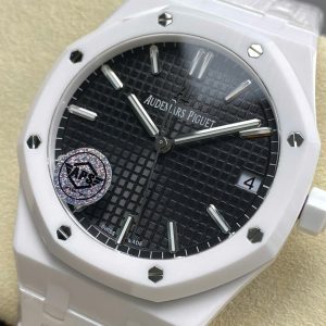 Đồng Hồ Audemars Piguet Royal Oak 15500 Chế Tác Gốm Trắng Mặt Đen Xưởng APS 41mm (1)