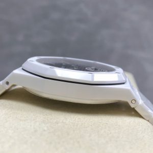 Đồng Hồ Audemars Piguet Royal Oak 15500 Chế Tác Gốm Trắng Mặt Đen Xưởng APS 41mm (1)