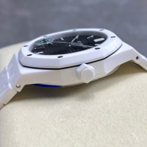 Đồng Hồ Audemars Piguet Royal Oak 15500 Chế Tác Gốm Trắng Mặt Đen Xưởng APS 41mm (1)