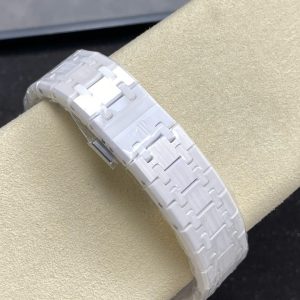 Đồng Hồ Audemars Piguet Royal Oak 15500 Chế Tác Gốm Trắng Mặt Đen Xưởng APS 41mm (1)