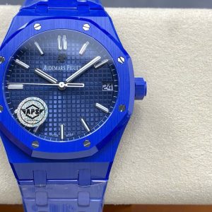 Đồng Hồ Audemars Piguet Royal Oak 15500 Gốm Xanh Replica 11 Nhà Máy APS 41mm (9)