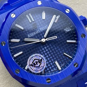 Đồng Hồ Audemars Piguet Royal Oak 15500 Gốm Xanh Replica 11 Nhà Máy APS 41mm (9)