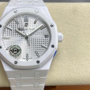 Đồng Hồ Audemars Piguet Royal Oak 15500 Replica Cao Cấp Gốm Trắng Xưởng APS 41mm (1)