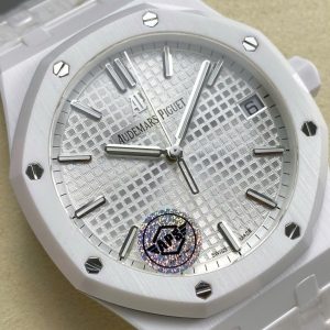 Đồng Hồ Audemars Piguet Royal Oak 15500 Replica Cao Cấp Gốm Trắng Xưởng APS 41mm (1)