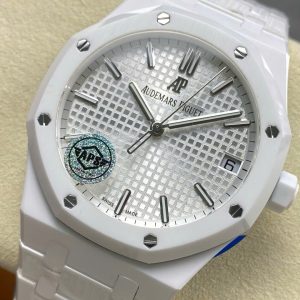 Đồng Hồ Audemars Piguet Royal Oak 15500 Replica Cao Cấp Gốm Trắng Xưởng APS 41mm (1)