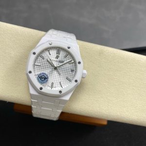 Đồng Hồ Audemars Piguet Royal Oak 15500 Replica Cao Cấp Gốm Trắng Xưởng APS 41mm (1)