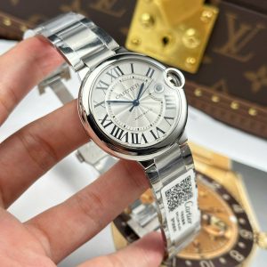 Đồng Hồ Cartier Ballon Bleu Replica 1 1 Mặt Trắng Dây Kim Loại Xưởng AF 40mm (2)