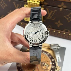 Đồng Hồ Cartier Ballon Bleu Replica 11 Mặt Trắng Dây Da Xưởng AF 40mm (2)