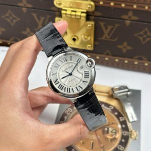 Đồng Hồ Cartier Ballon Bleu Replica 11 Mặt Trắng Dây Da Xưởng AF 40mm (2)