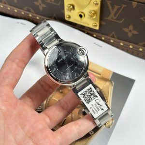 Đồng Hồ Cartier Ballon Bleu Replica 11 Mặt Xám Dây Kim Loại Xưởng AF 40mm (7)