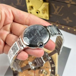 Đồng Hồ Cartier Ballon Bleu Replica 11 Mặt Xám Dây Kim Loại Xưởng AF 40mm (7)